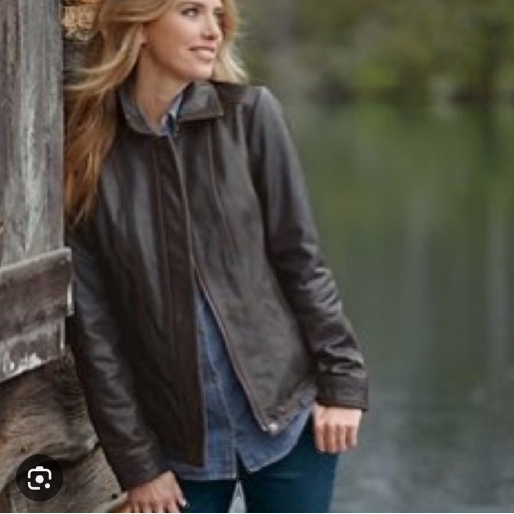 Vintage Eddie Bauer Brown Leather Jacket